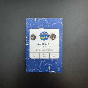 Sagittarius Zodiac Earrings .925 Sterling Silver